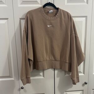 Nike Women's Cropped Crewneck Sweatshirt - Brown